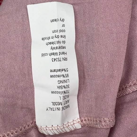 NWT ELENA BALDI ITALY Made 🇮🇹 SILK BLEND Tiered Blush  Maxi Dress M030L Sz L - Picture 12 of 12